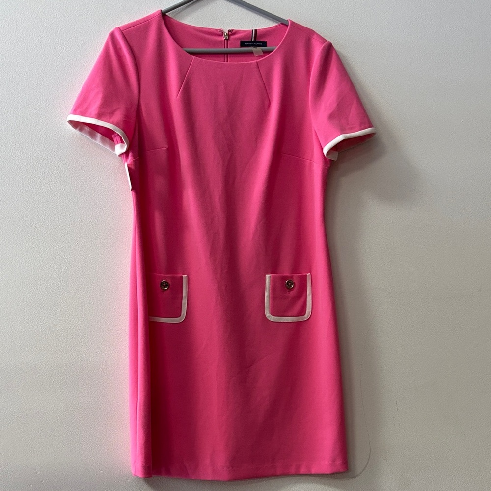 Tommy Hilfiger Fuchsia Mini Dress with Ivory Accents - Picture 2 of 5